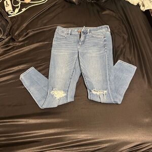 American Eagle Outfitters Light Blue Ripped Skinny Jeans
